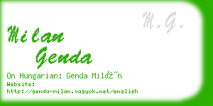 milan genda business card